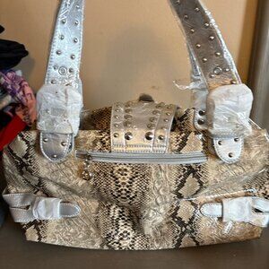 WOMENS SNAKESKIN PURSE SHOULDER BAG